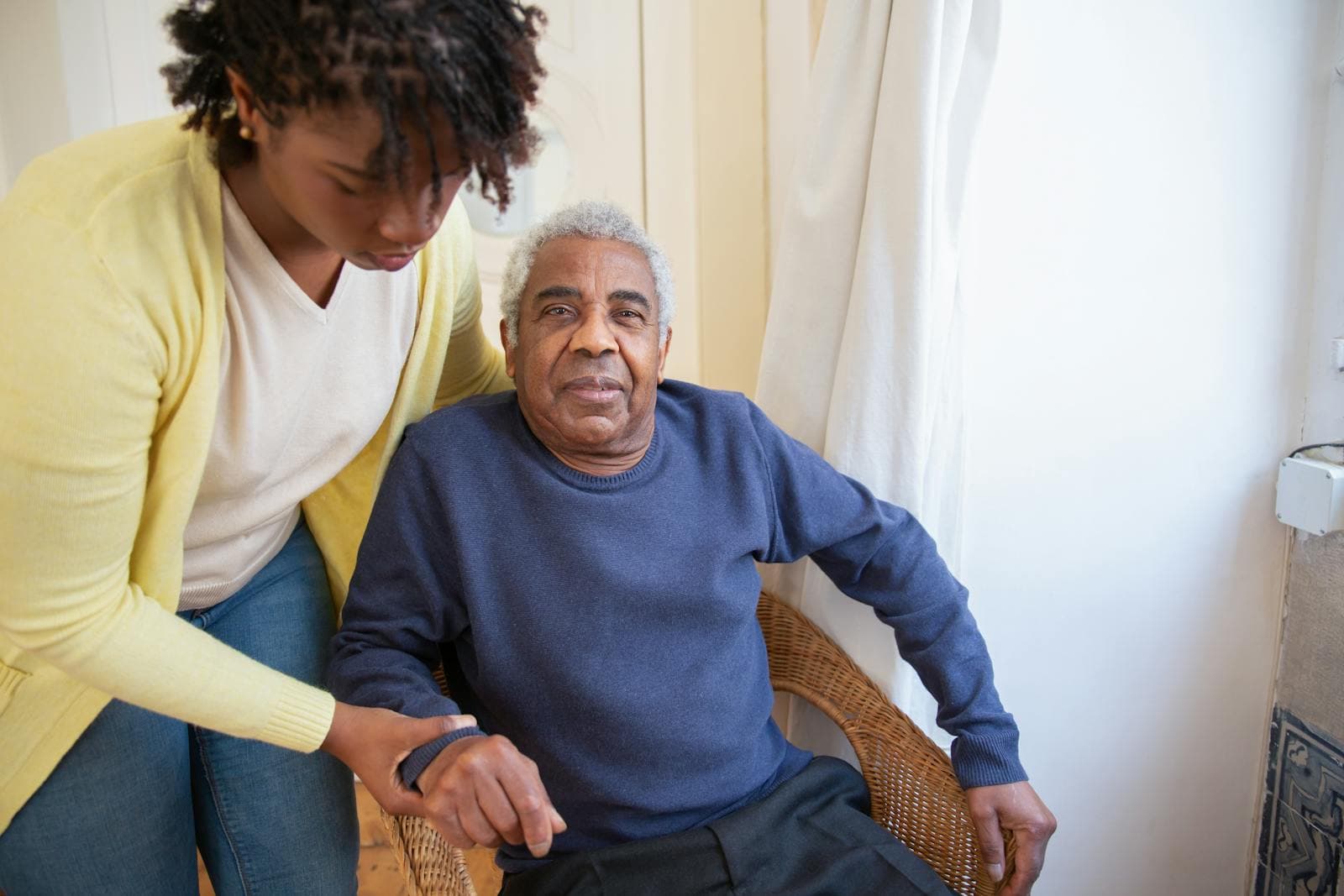 Older adults participating in a supportive day center activity